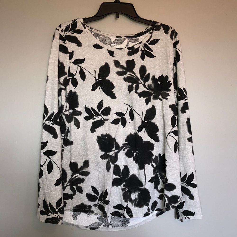 Sonoma black and gray floral long sleeve XL
